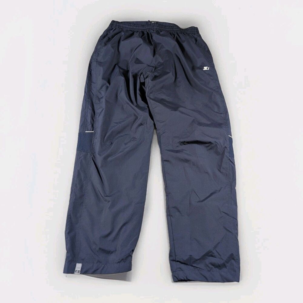 Vintage Starter Track Pants Mens XL Blue Jogger Windbreaker Nylon Drawstring Zip